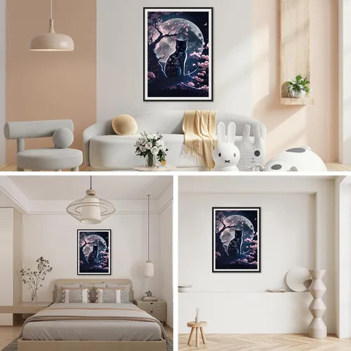 Vista 3 de SENQAO Kits de pintura artística de diamantes de gato para adultos, pintura de puntos de diamante de taladro completo para principiantes, pintura