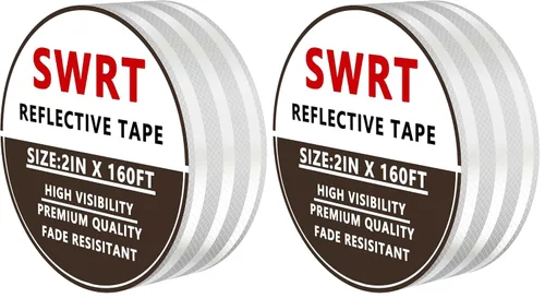 Vista 9 de SWRT Cinta reflectante de 2 pulgadas x 30 pies para exteriores, impermeable, DOT-C2, resistente a la decoloración, cinta reflectante blanca, cinta