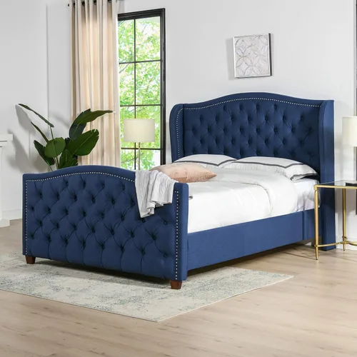 Vista 32 de Jennifer Taylor Home - Cama Anastasia de tamaño Queen de terciopelo resistente en color verde oliva Terciopelo de rendimiento verde oliva
