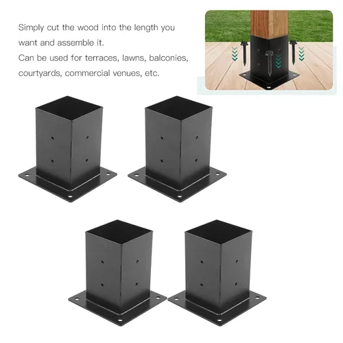 Vista 5 de Soporte de pérgola de acero con revestimiento inoxidable, estructura resistente y fácil montaje para carpintería al aire libre (8 piezas)