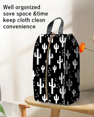 Vista 6 de AKMASK Bolsas de zapatos de viaje para artículos esenciales de viaje, bonitas bolsas de viaje de nailon impermeables para zapatos para hombres