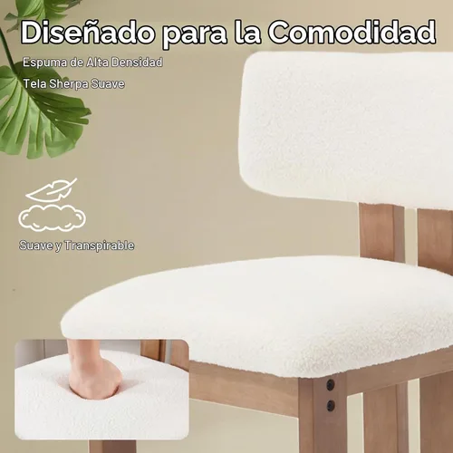 Vista 5 de DUOMAY Juego de 2 taburetes de bar modernos de 26 pulgadas de altura de mostrador con respaldo y patas de madera maciza, taburetes de bar modernos
