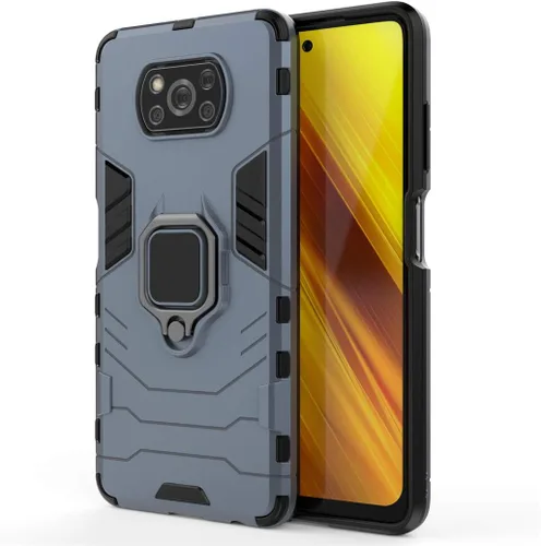 Vista 4 de LuluMain - Funda compatible con Xiaomi Poco X3, Mi Poco X3 NFC, soporte de anillo de metal a prueba de golpes
