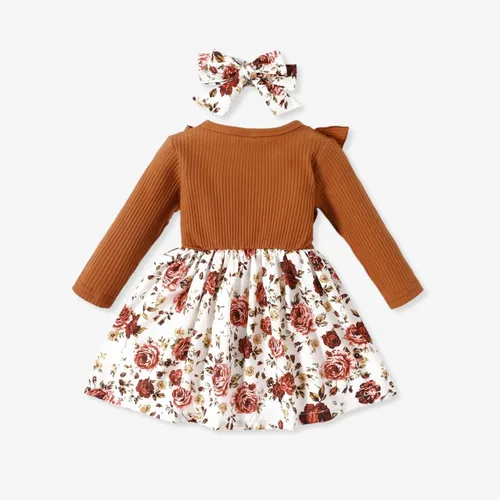 Vista 4 de PATPAT Baby Girl Dress Infant Girls Long Sleeve Baby Casual Dress Fall Winter Dress