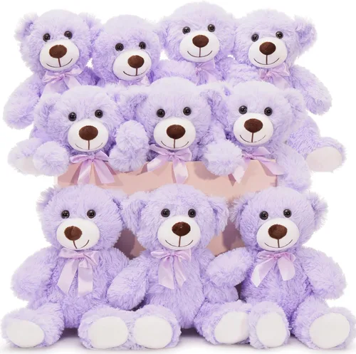 Vista 15 de MaoGoLan - Osos de peluche, paquete de 3 osos de peluche, regalo de cumpleaños o centro de mesa para niñas, 13.5 pulgadas