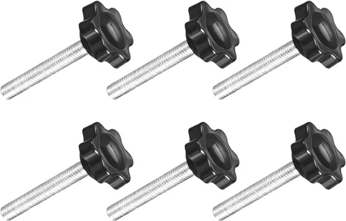 Vista 13 de METALLIXITY Perillas de tornillo de mango de sujeción (M6x26mm) 1 unidad, agarre de metal en forma de estrella - para construcción de viviendas