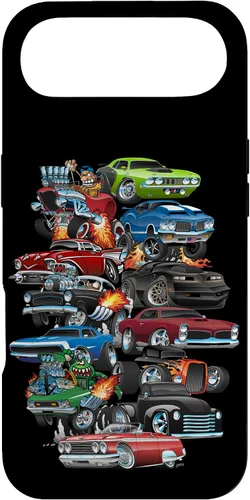 Vista 26 de Funda para iPhone 13 Hotrods, autos clásicos, coches musculosos y carros de carreras