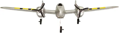 Vista 5 de Avión de control remoto RC Avión RTF 2.4GHz 2CH Radio Control P38 Iluminación Aviones para Principiante