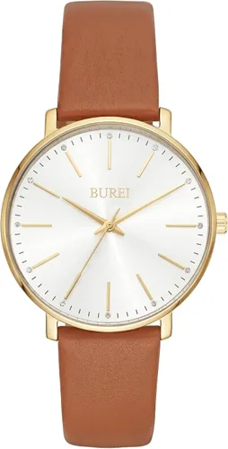 Vista 10 de BUREI Relojes de Pulsera para Mujer, Analógicos, Minimalistas, de Cuero, Cuarzo, Impermeables