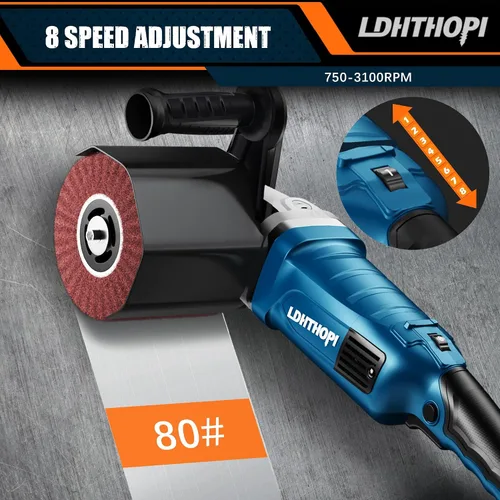 Vista 4 de LDHTHOPI Máquina de pulido y lustrado de 1800W, pulidor eléctrico de acero inoxidable de mano de 110V, 8 velocidades variables, 3100RPM para metal