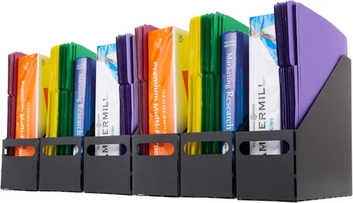Vista 10 de IRIS Contenedor de plástico para libros de Estados Unidos, paquete de 8, caja de contenedor de conexión vertical para oficina, dormitorio, estudio
