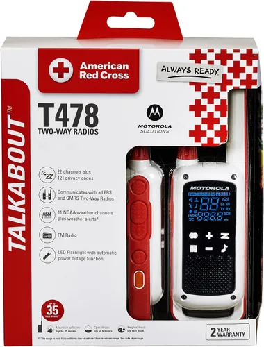 Vista 3 de Motorola Solutions Cruz Roja T478 Talkabout Blanco Recargable Preparación para emergencias Radio bidireccional de 35 millas