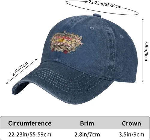 Vista 8 de Sombrero de vaquero de moda para hombre y mujer, ajustable para cuatro estaciones, gorra de béisbol del infierno con ángel, azul marino, Azul marino