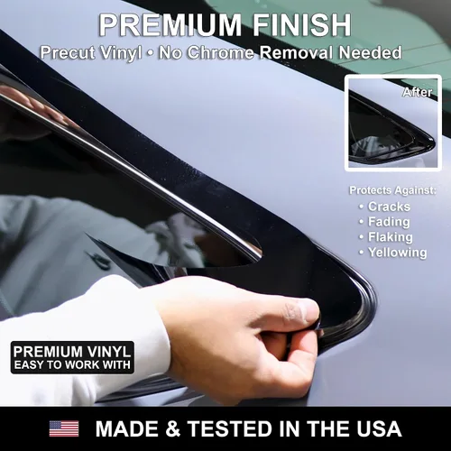 Vista 4 de BOGAR TECH DESIGNS Para Lexus RC 2019-2025 Front Chrome Delete - Kit de superposición de vinilo precortado, borde opaco negro brillante