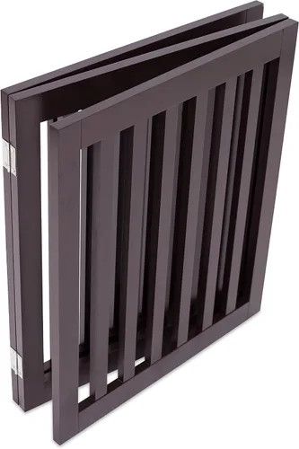 Vista 9 de INTERNET'S BEST Dog Gate - Barrera independiente para mascotas para interiores, valla plegable de madera para perros, puerta extra ancha