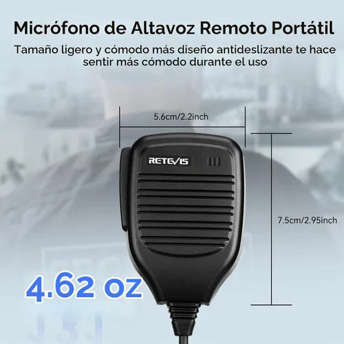Vista 7 de Retevis Micrófono de altavoz de hombro Walkie Talkie de 2 pines, paquete de 5 para Retevis H-777/RT22/RT68/RT21/H777S, compatible con BAOFENG