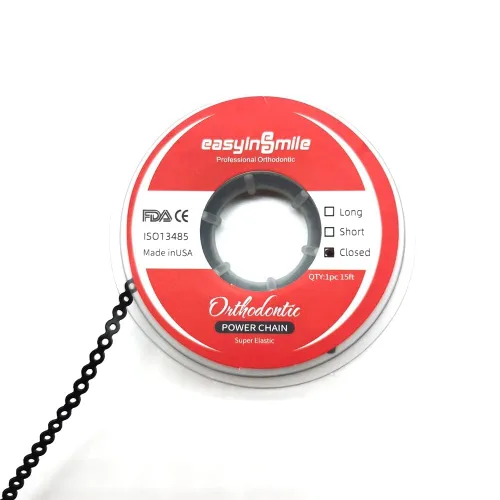 Vista 8 de Ortodoncia dental ultra elástica de goma para cadenas de alimentación Corto/Largo/Cierre (Largo, Negro)