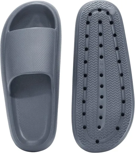 Vista 6 de welltree Sandalias antideslizantes para mujeres y hombres, sandalias antideslizantes para baño y ducha, suela gruesa suave para interiores