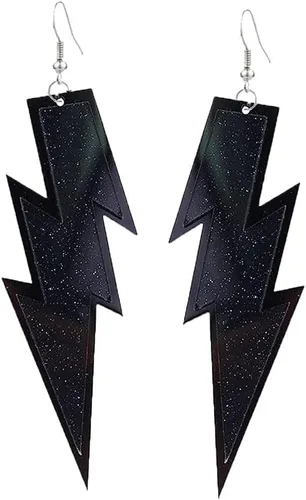 Vista 22 de Pendientes con colgante RUIZHEN con forma de rayo para mujer, con colores a elegir, acrílico exagerado 6 pares conjunto-1