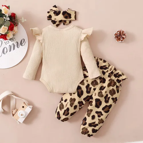 Vista 5 de Ropa para bebé recién nacida, conjunto de pantalones florales de manga larga para otoño e invierno