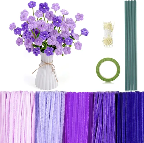 Vista 12 de Peryiter - Juego de 371 limpiapipas, suministros florales, color macarrón Color macaron