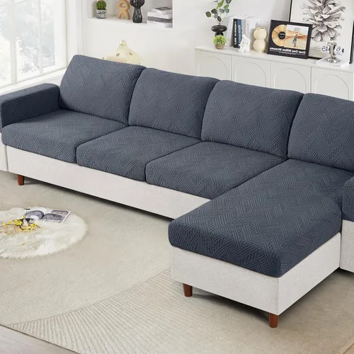 Vista 9 de Ruaozz Fundas de Cojines de Sofá para Sofá Seccional Fundas de Cojines de Asiento Elásticas Fundas de Sofá Lavables para Muebles Suaves