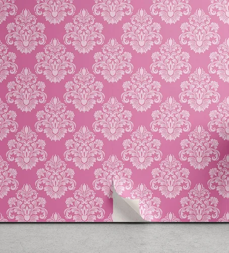 Vista 48 de Ambesonne Papel tapiz despegable y adhesivo con patrón de esquí para el hogar, personas esquiando en colores pastel continuos en la pista, árboles