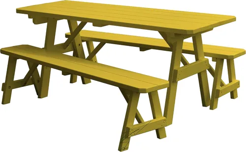 Vista 19 de Furniture Barn USA Pine - Mesa tradicional de 4 pies con 2 bancos, color negro