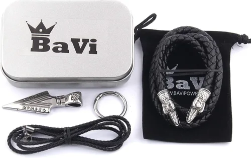 Vista 6 de BAVIPOWER Collar con colgante de cabeza de lanza de Gungnir de Odín de acero inoxidable 316L nórdico escandinavo vikingo joyería para hombre