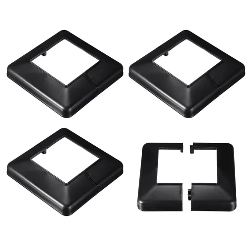 Vista 6 de uxcell Falda para poste, 4 piezas de 1.614 x 1.614 in/1.61 x 1.61 pulgadas, estilo dividido, cubierta de base de poste para valla, escalera