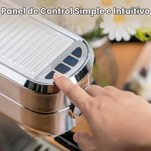 Vista 4 de Gevi Espresso Expresso Machine 20 bar con espumador automático de leche, cafetera de café espresso profesional con varita de vapor, máquina compacta