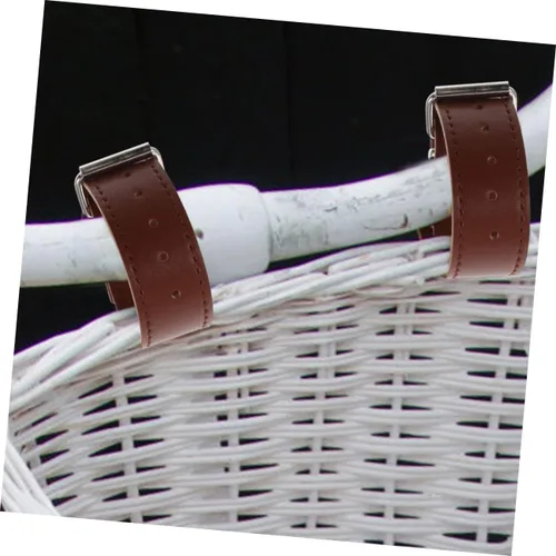 Vista 6 de BESPORTBLE 4 Pairs Bike Basket Straps Leather Leash Kid Bike Basket Kid Leash Bike Cargo Leather Straps Bike Front