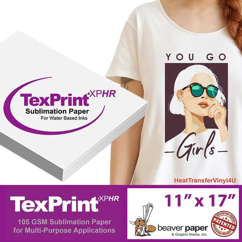 Vista 2 de TexPrint XP HR Papel de transferencia de sublimación de 11 x 17 pulgadas, paquete de 55 hojas