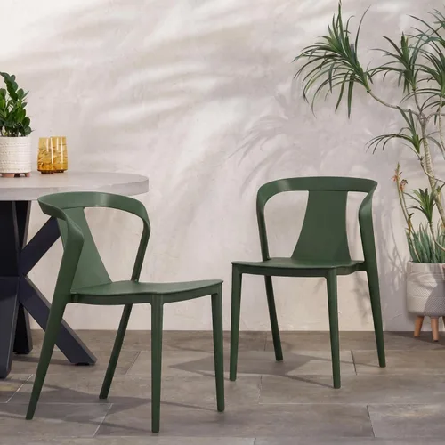 Vista 10 de Christopher Knight Home Ianthe - Silla de comedor para exteriores (juego de 2), color negro