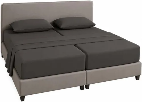 Vista 8 de KRISHNA Juego de sábanas divididas tamaño Queen de 5 piezas para camas ajustables, 100% algodón egipcio, ropa de cama de lujo de calidad de hotel