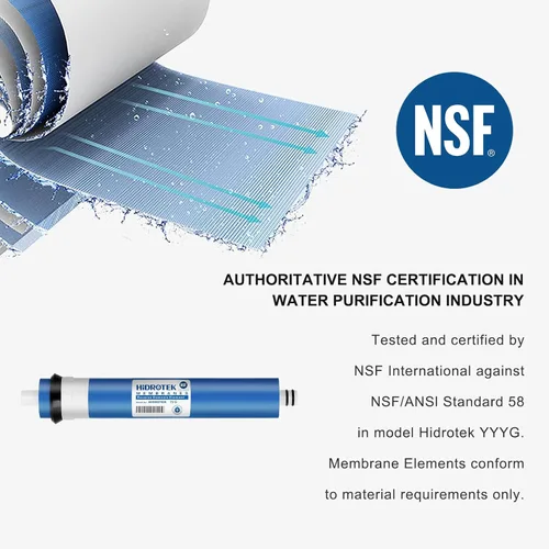 Vista 2 de Reemplazo del filtro de agua de membrana de ósmosis inversa de 100 GPD para el sistema de filtración de agua RO-Certificado NSF (1)