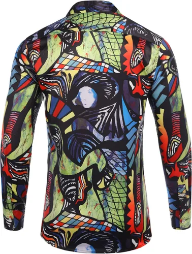 Vista 3 de Daupanzees Camisa de vestir de manga larga para hombre
