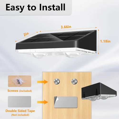 Vista 6 de NIORSUN - Luces solares para valla, paquete de 8 luces solares para terraza, color blanco cálido, bombilla impermeable para exteriores LED IP65