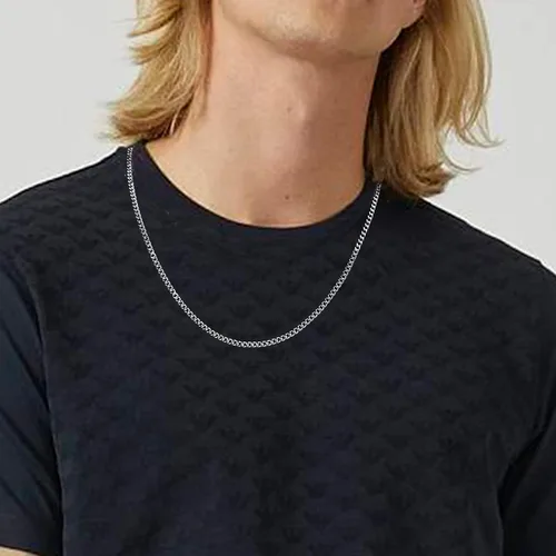 Vista 7 de 3 collares de cadena de acero inoxidable para hombre y mujer, de 18, 20, 22, 24 pulgadas