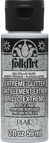 Vista 4 de FolkArt Pintura acrílica Extreme Glitter en varios colores (2 oz), 2792, Rojo