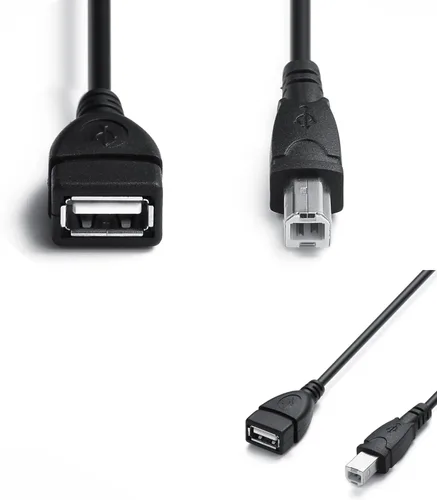 Vista 7 de AMUU Paquete de 2 cables USB 2.0 A hembra a USB B macho para impresora