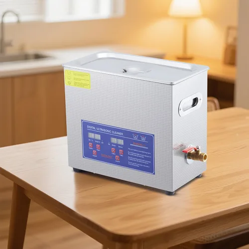 Vista 8 de Limpiador ultrasónico comercial de 6.5 L, máquina de limpieza profesional de 40 kHz con temporizador digital y calentador, tanque de acero