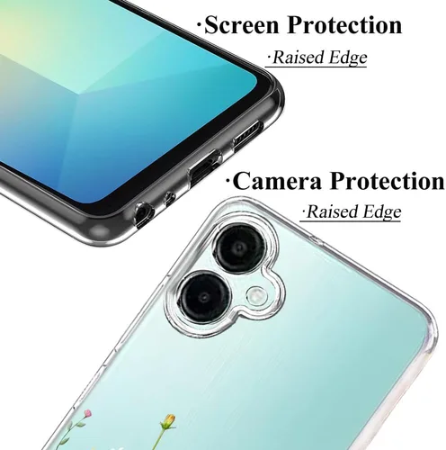 Vista 2 de Unov Funda diseñada para Galaxy A06 4G, funda transparente con [patrón antideslizante en relieve], protección delgada a prueba de golpes