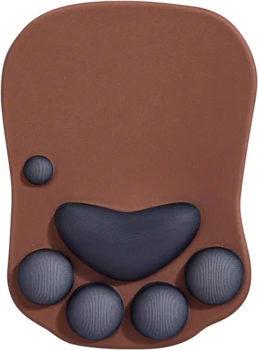 Vista 14 de Alfombrilla de mouse ergonómica con diseño de pata de gato, con soporte para muñeca, gel de silicona, diseño lindo y kawaii, azul y rosa, hogar