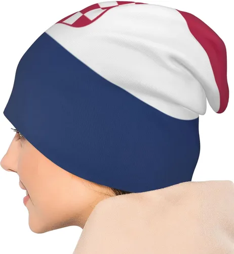 Vista 6 de Gorro de punto con bandera de Croacia gorro de invierno cálido suave para uso diario para hombres y mujeres Fashion talla única