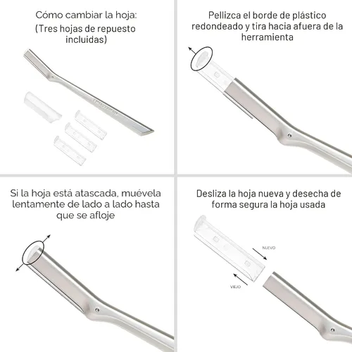 Vista 4 de Cuchillas de repuesto para maquinilla de afeitar facial Tweezerman