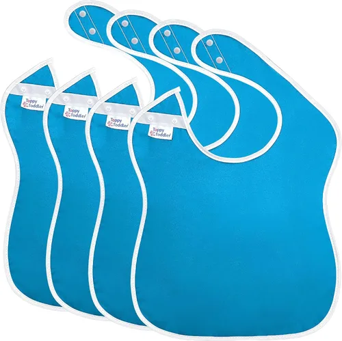 Vista 12 de Baberos grandes impermeables Colección Pastel - 4pk, 12pk, 48pk
