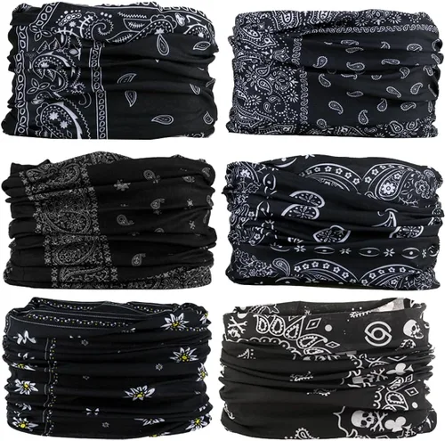 Vista 21 de Polaina para el cuello, máscara facial, bufanda bandana para hombres y mujeres, sol, polaina de tubo a prueba de polvo para ciclismo, motocicleta