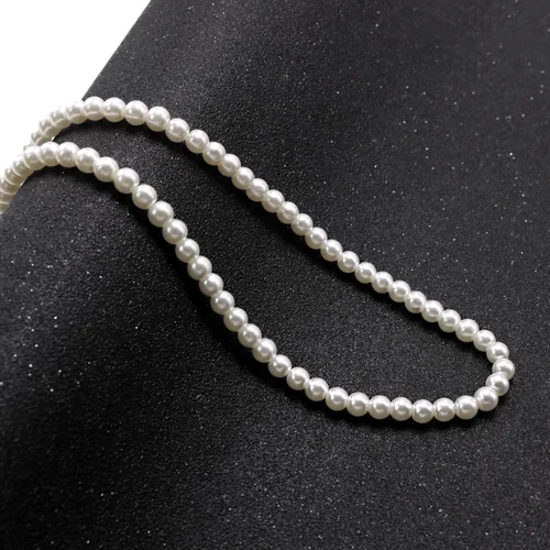Vista 4 de Cryshimmer Gargantilla de perlas para mujer, cuentas de perlas sintéticas, collar y aretes, juego de bisutería