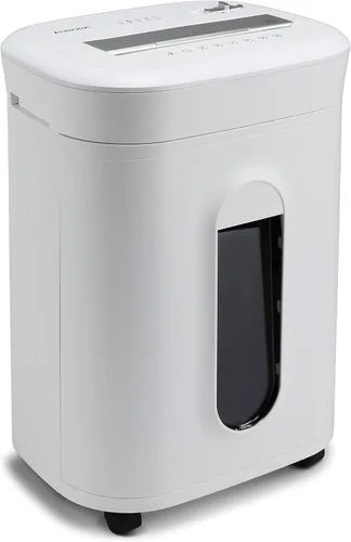 Vista 11 de Aurora Trituradora de alta seguridad de 8 hojas con microcorte para papel, CD/DVD y tarjetas de crédito, Blanco/Gris
